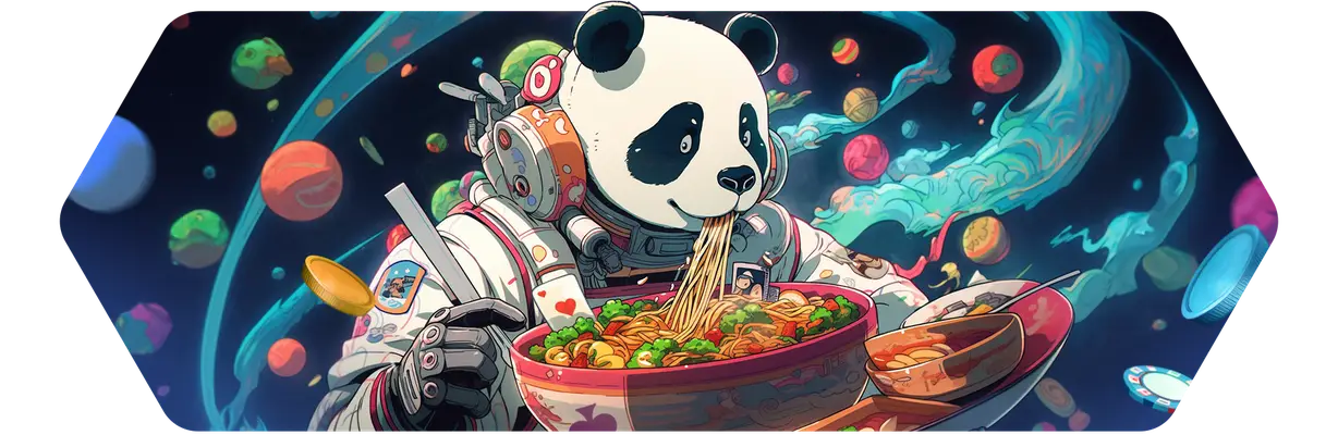 Панда во вселенной казино ест рамен